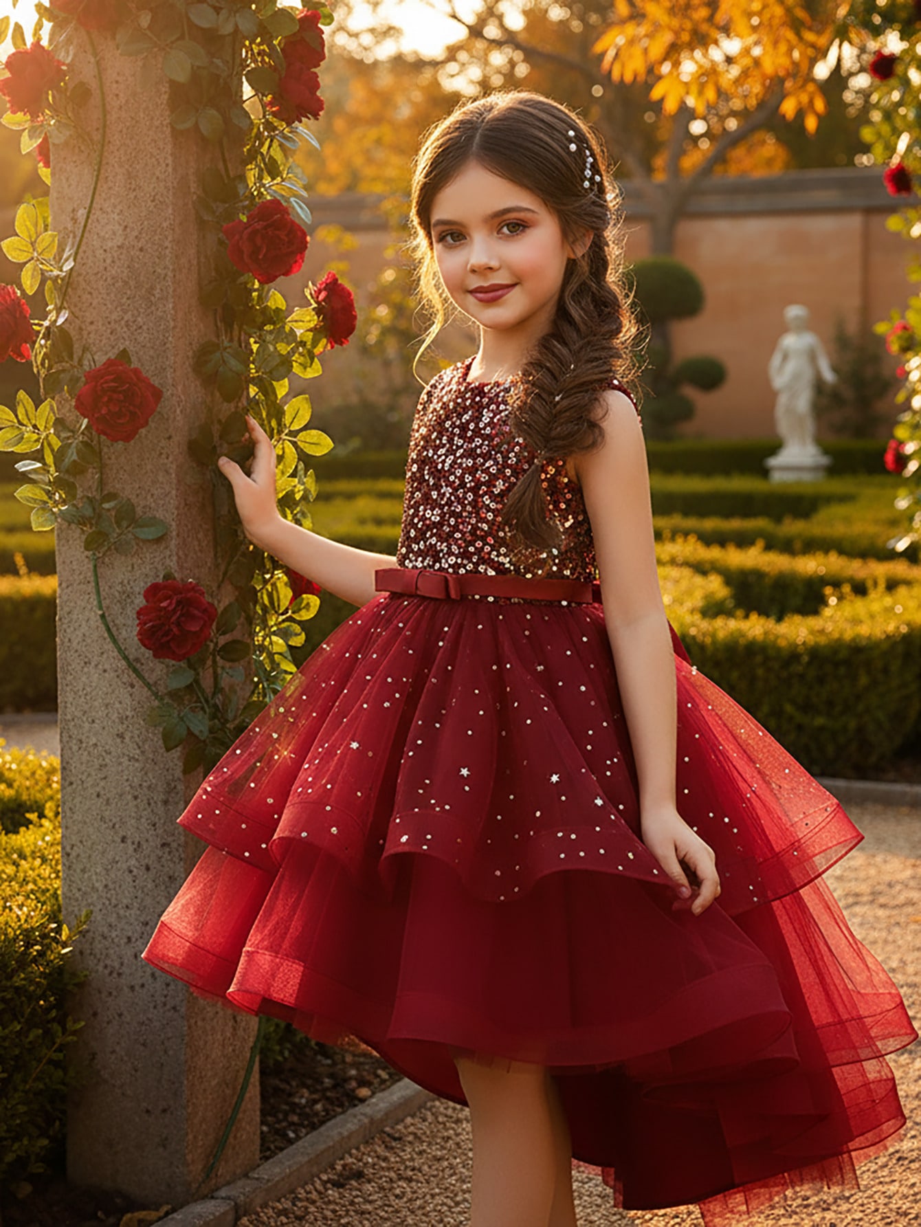Toddler Girl Tulle Party Dress - Abito da Principessa per Bambina con