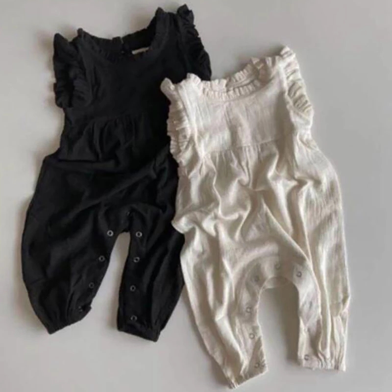 Baby Summer Linen Sleeveless Jumpsuit - Tutine estive 2026 per neonati, tute