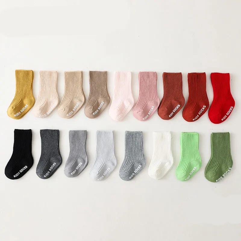 Unisex Baby Socks Non Slip - Autunno inverno neonata ragazzo solido bianco