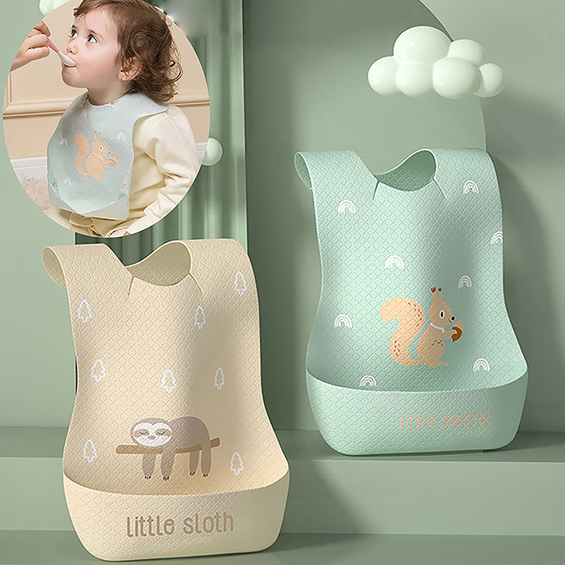 Waterproof Baby Bibs Silicone - Bavaglino regolabile impermeabile per l'alimentazione degli