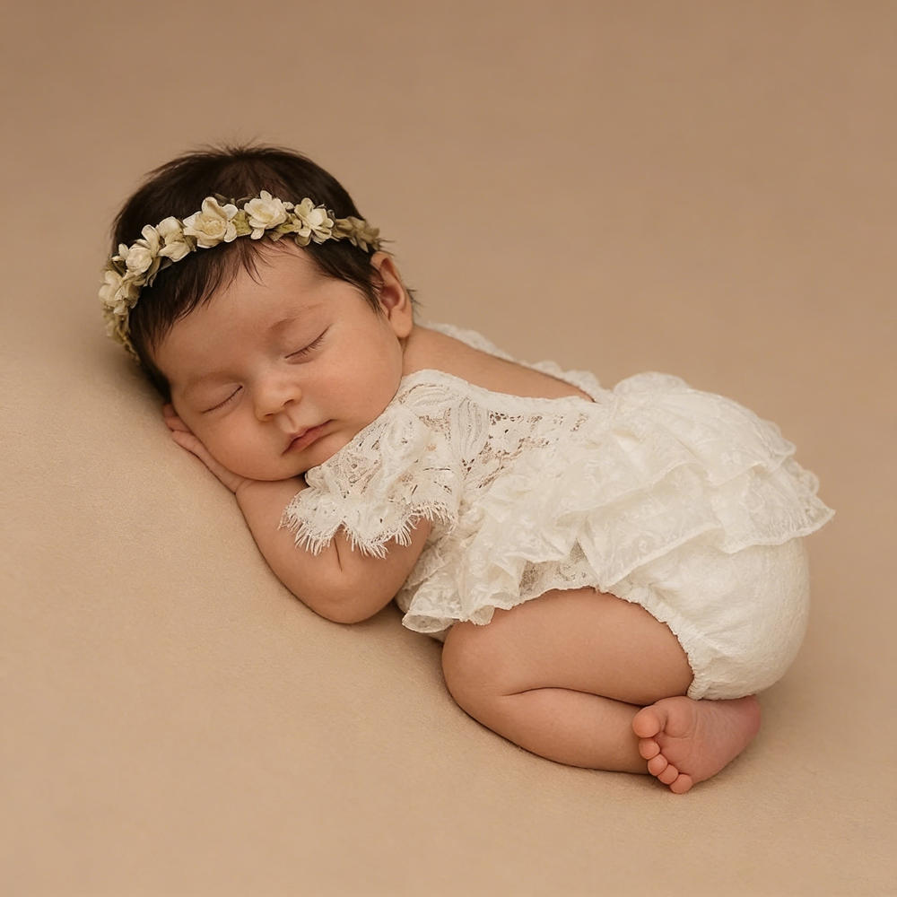 Completo per Fotografia Neonat - Newborn Baby Girl Romper Floral recensione e prezzo
