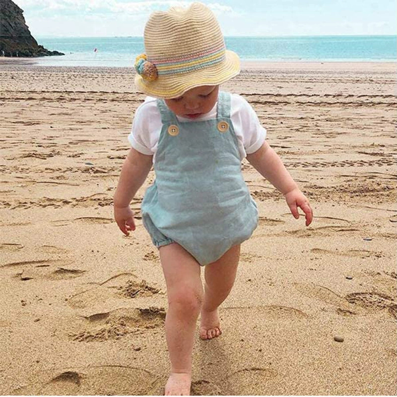 2025 Estate Neonati maschi Rag - Baby Summer Linen Sleeveless Jumpsuit recensione e prezzo