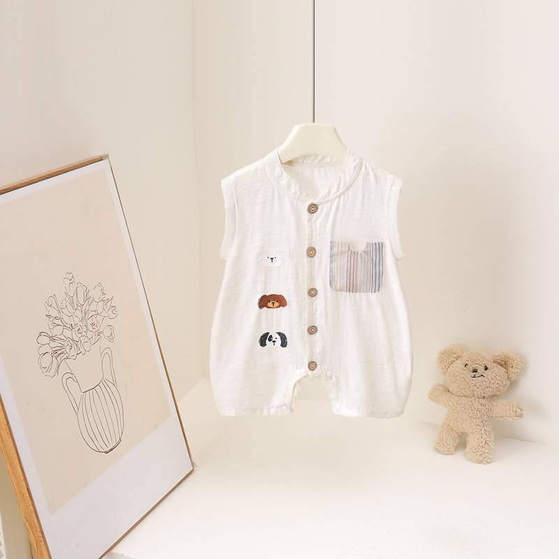 Pagliaccetto estivo per neonat - Baby Summer Linen Sleeveless Jumpsuit recensione e prezzo
